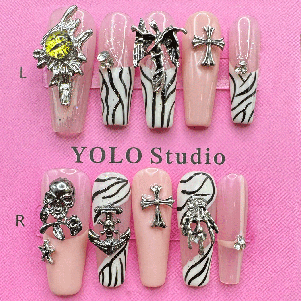 YOLO 09 Caribbean Pirats Reusable Press-ON Nails